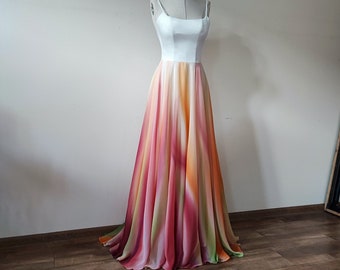 NEW!!! Hand painted ombre wedding dress/skirt, Beach wedding dress/skirt, Summer colored wedding dress/skirt, Colors of your choice.