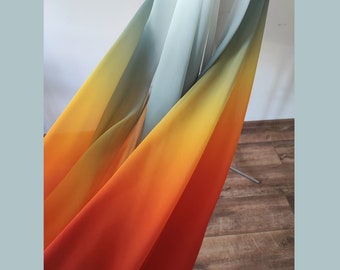 7 +1 yards Unique Hand Painted Chiffon,Create your own unique ombre /sunset/ rainbow wedding dress,Full Circle Pattern,Colors of your choice