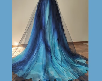 NEW!!! "Sea" ombre wedding dress/skirt.Hand painted silk wedding dress/skirt.Colorful wedding dress/skirt.Beach wedding dress - coming soon