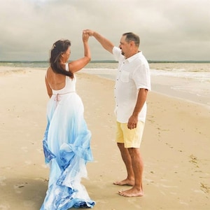 NEW!!! "Sea" ombre wedding dress/skirt. Beach wedding dress.Hand painted silk wedding dress/skirt.Colorful wedding dress/skirt.