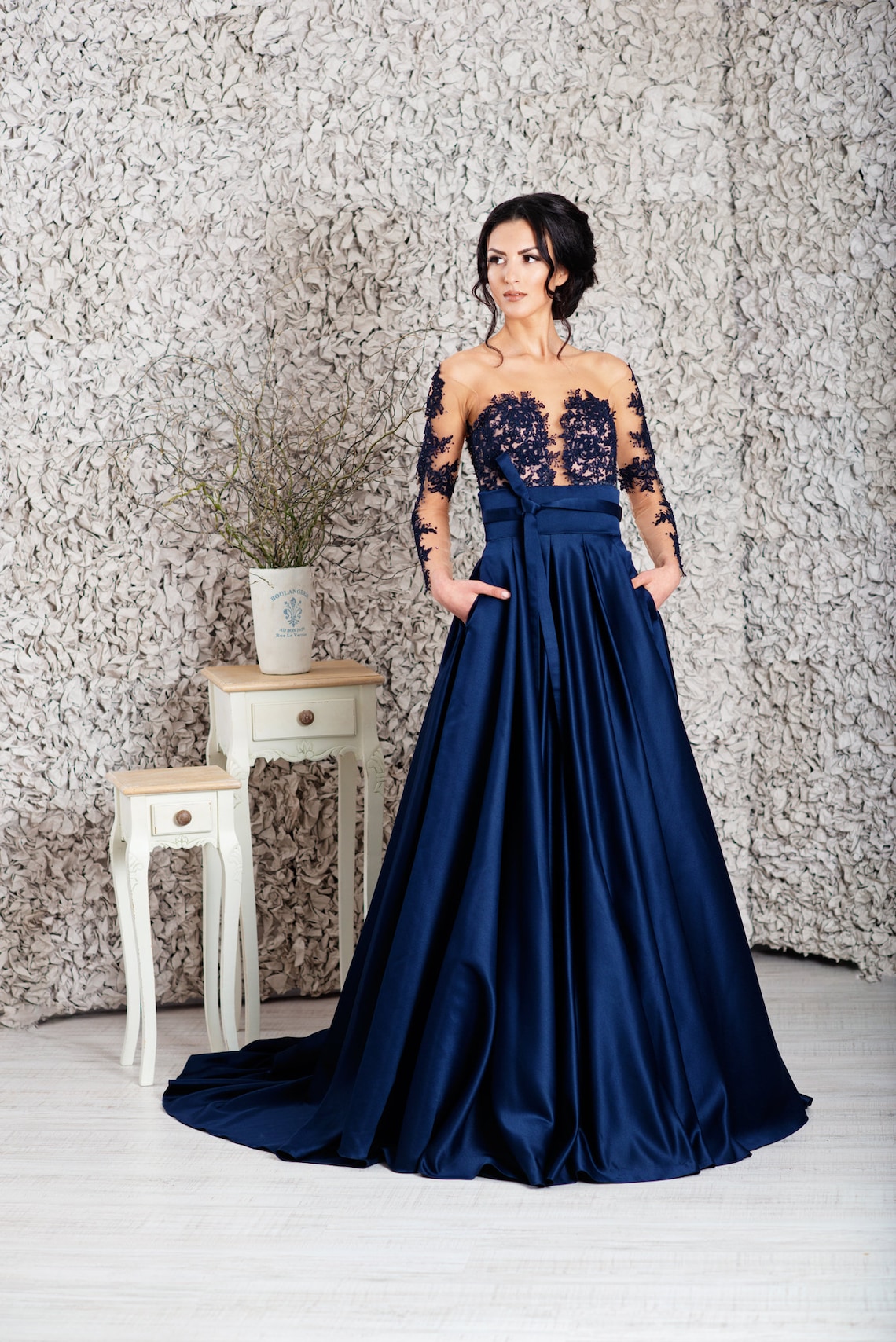 Blue wedding dress Goth wedding dress Alternative wedding image 4