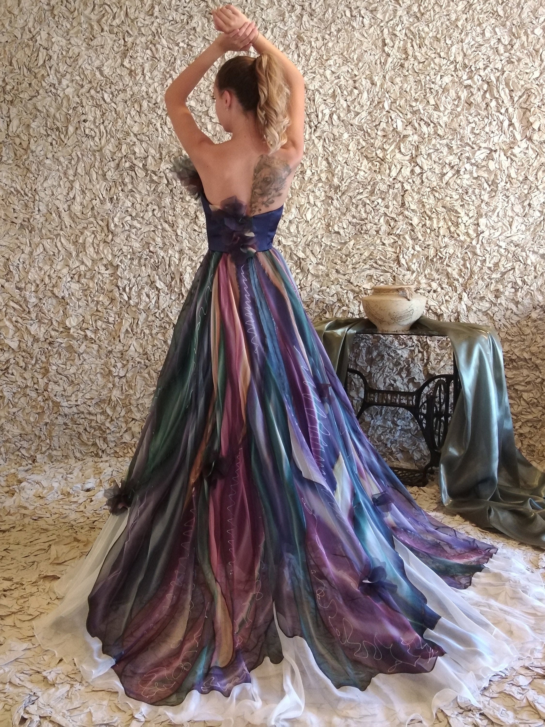 Hand Painted Dress Ball Gown Prom Dress ...