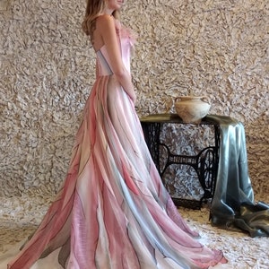 Hand painted dress, Ball gown, Prom dress, Long formal dress, Colorful dress, Floral maxi dress, Sleeveless dress, Formal dress Evening gown image 2