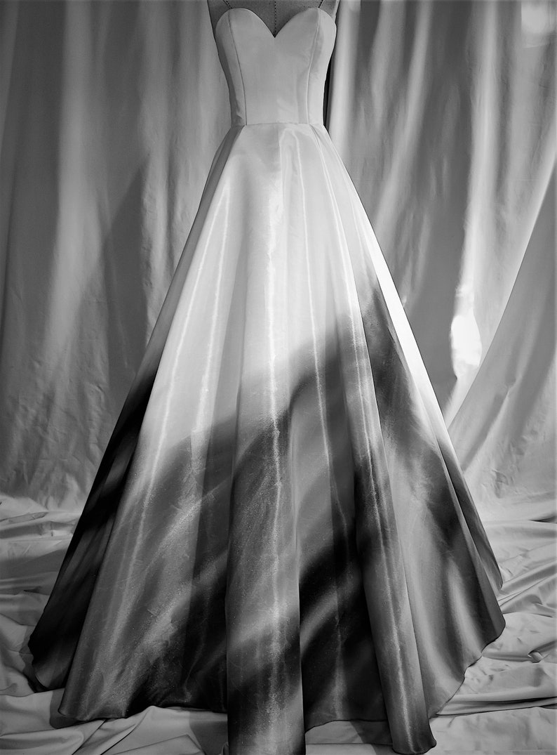 Hand Painted Taffeta Wedding Dress Prom Taffeta Dress Long Etsy