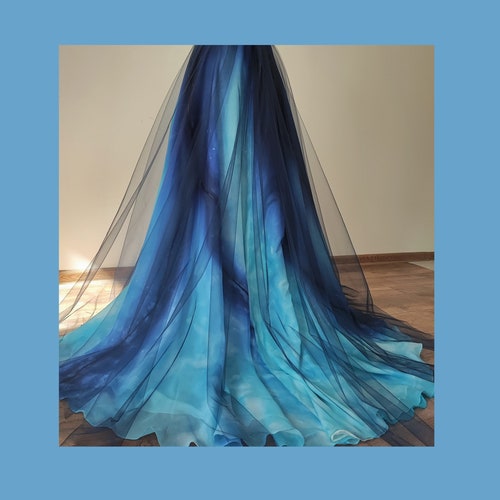 NEW!!! "Sea" ombre wedding dress/skirt.Hand painted silk wedding dress/skirt.Colorful wedding dress/skirt.Beach wedding dress - coming soon