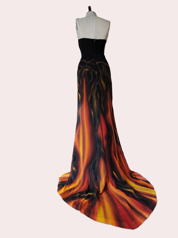Abito da sposa nero alternativo Abito da sposa Fire ombre