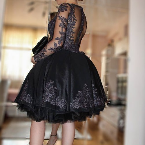 mid length formal dresses with sleeves