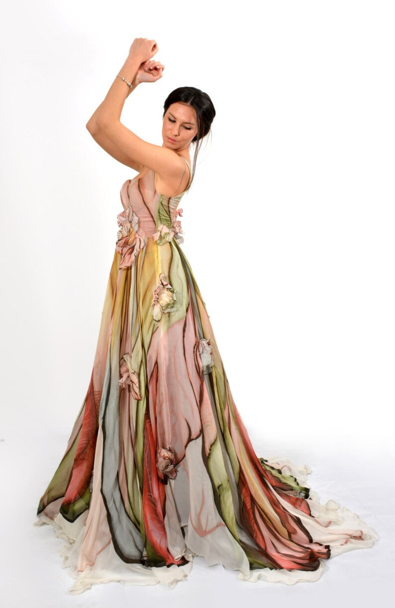 Hand Painted Pink Gown