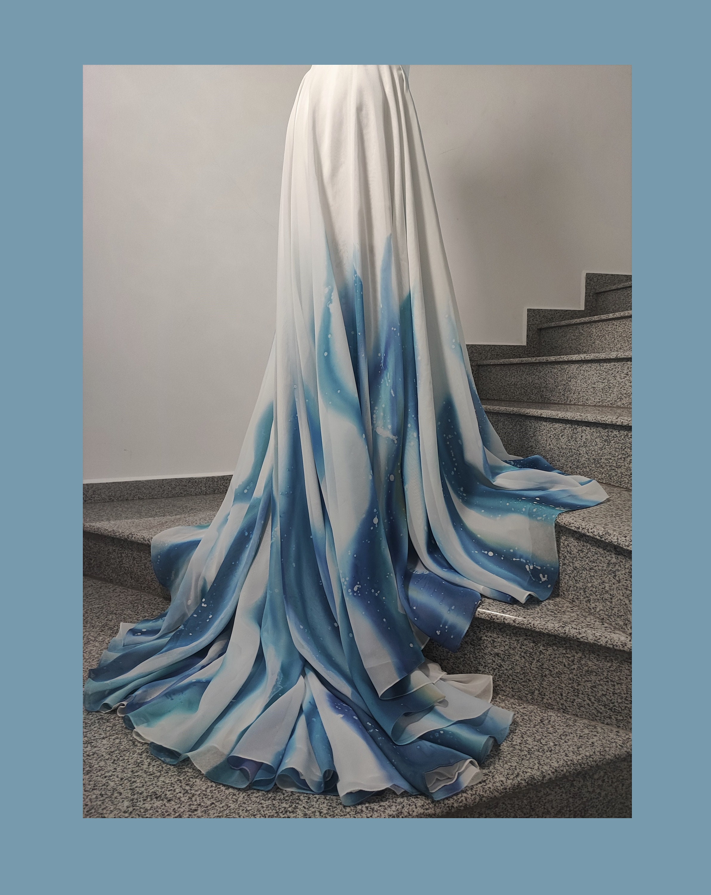Hand painted ombre wedding skirt. Chiffon wedding skirt. Colorful skirt. Maxi skirt. Beach wedding skirt