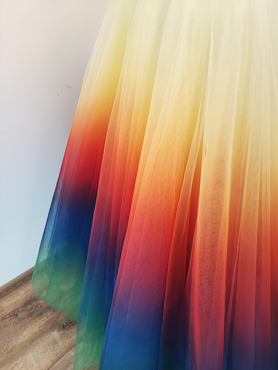 NEW Hand Painted Ombre Wedding Dress.sunset/rainbow Wedding Dress