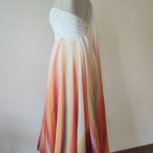 Hand painted ombre wedding skirt/dress, Long formal skirt/dress, Colorful/colored tea length wedding dress, Floral maxi dress, Evening gown image 5