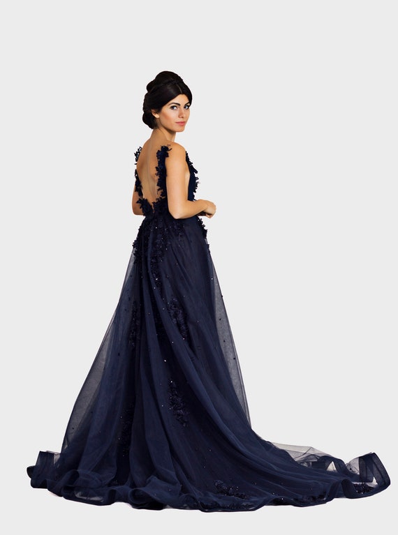 Elegant blue evening gowns hotsell