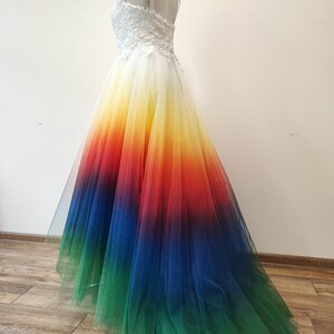 NEW!!! Hand Painted Ombre Wedding Dress.sunset/rainbow Wedding Dress ...
