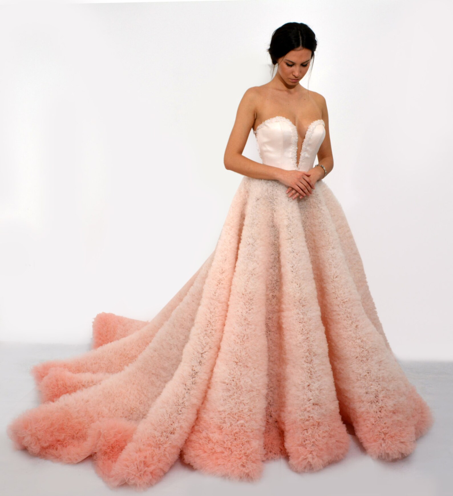 Ombre Wedding Dress in Pink, Long and Sexy Wedding Dress With Corset Ombre Wedding Dress in Pink, Long and Sexy Wedding Dress With Corset