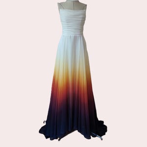 Sunset wedding dress/skirt. Hand painted ombre wedding dress/skirt.Colorful wedding dress. Beach wedding dress/skirt.Colors of your choice.