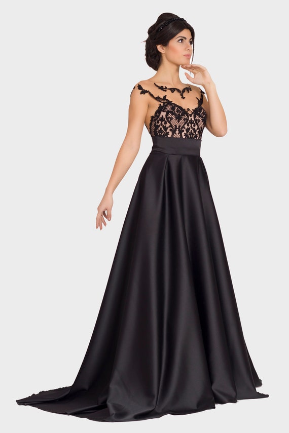 black a line dress for wedding