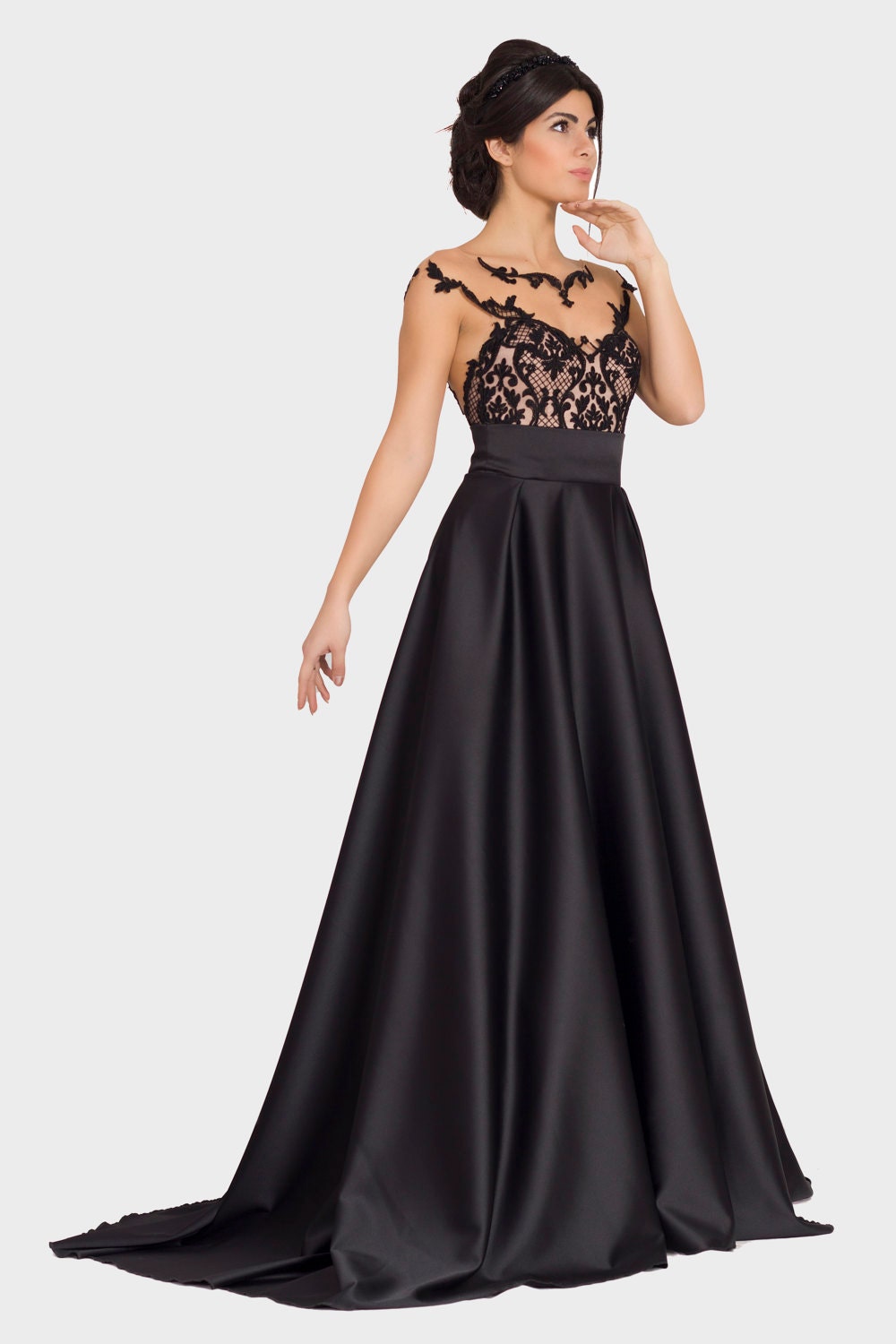 Women's Gorgeous Gothic Ball Gown Flared Sleeves Vintage Dress Bow-Knot  Masquerade Gown Floor Length Party Long Dress - Walmart.com