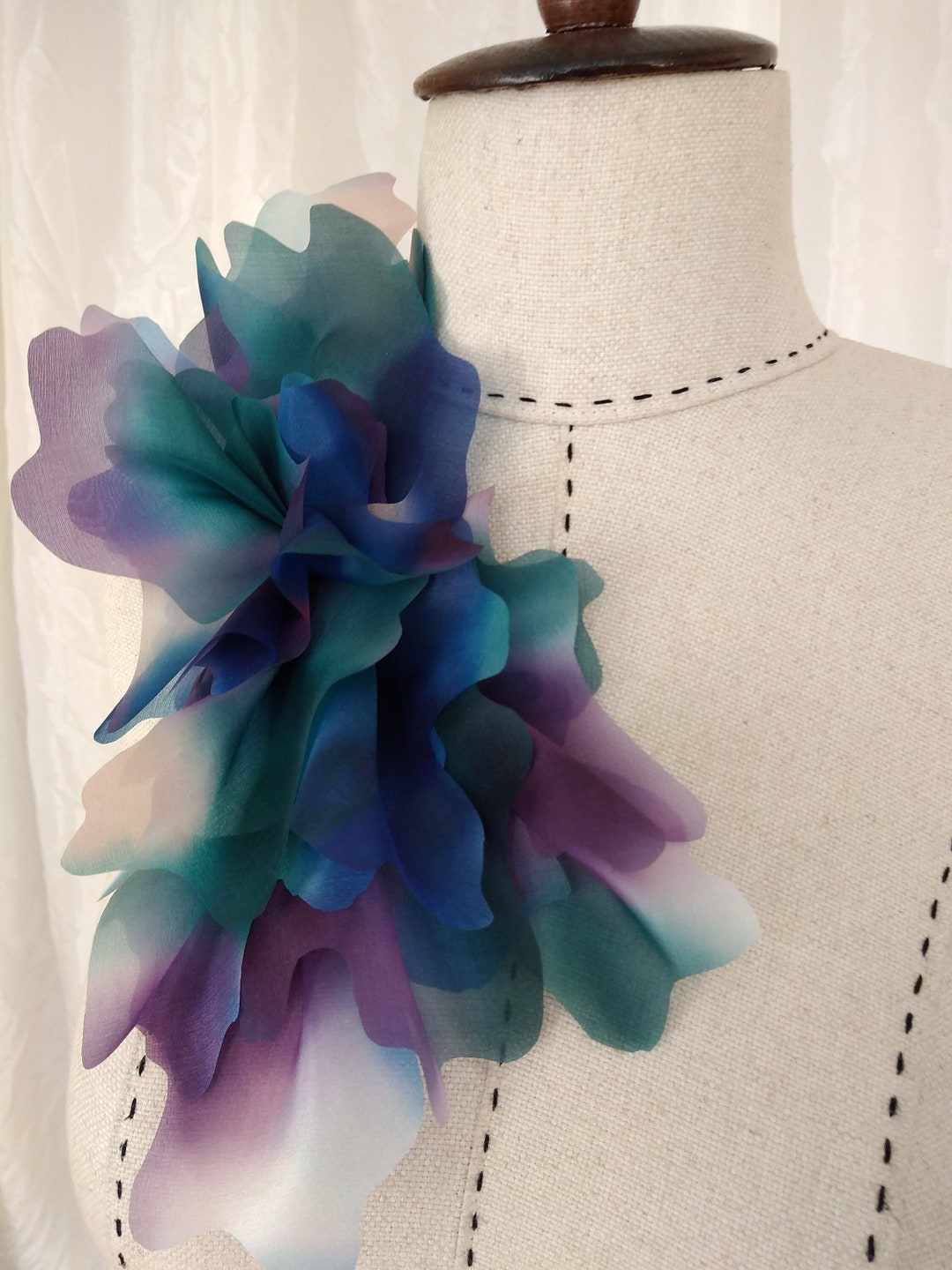 Hand Painted Silk Flower Hand Painted Hair Flower Silk Hair Etsy