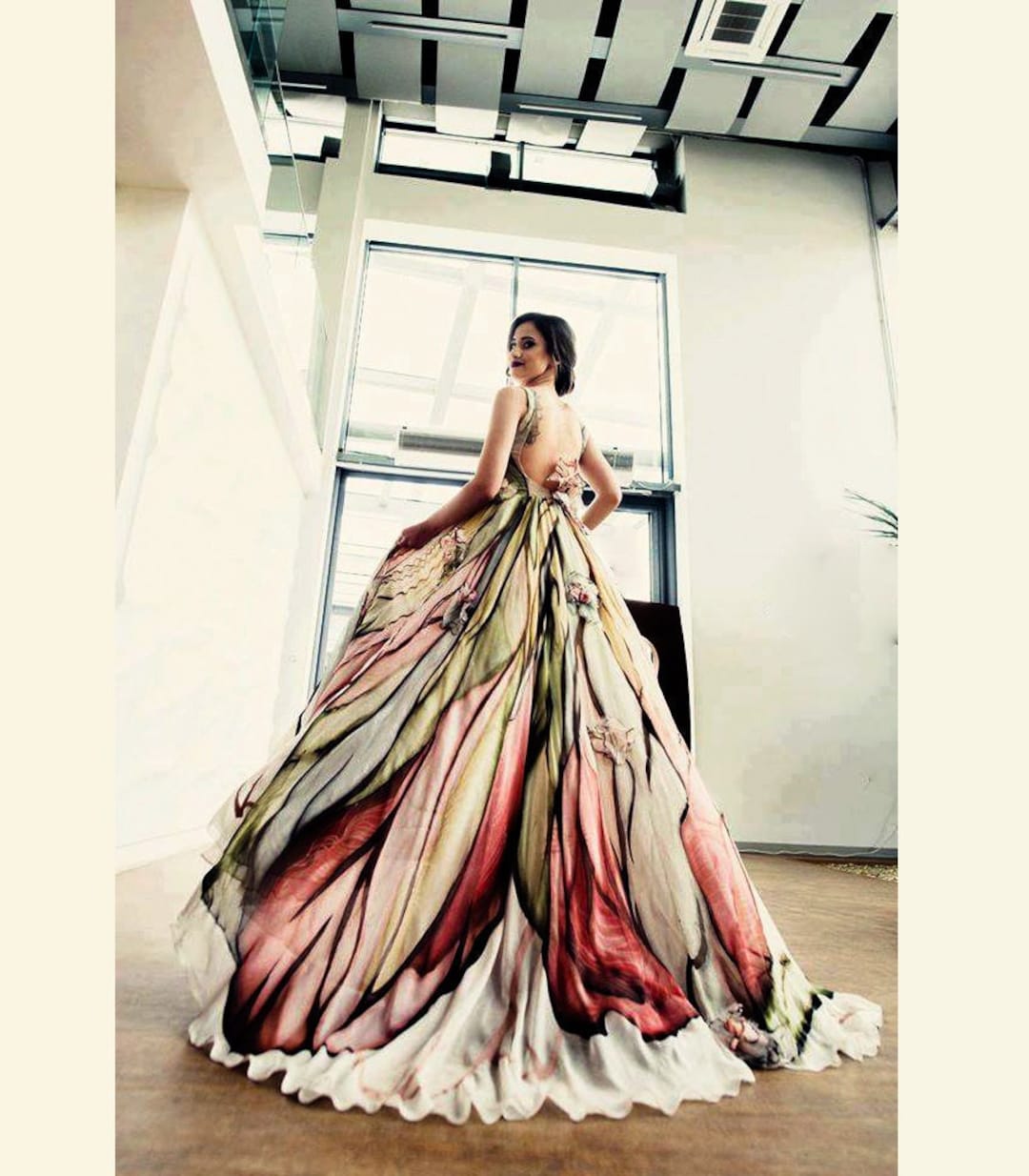 Long Mother of the Bride Dress Hand Painted Silk Dress Etsy