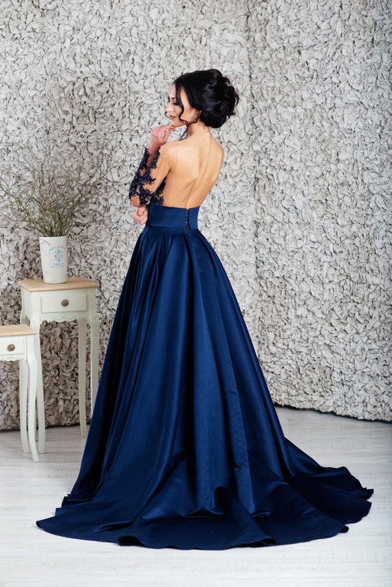 electric blue wedding dress