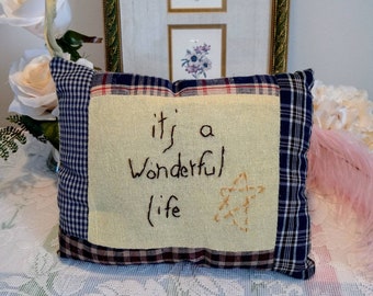 Jimmy Steward and Donna Reed Handmade Classic Movie Art Pillow It/'s a Wonderful Life Pillow with Fluffy Stuffing Star Light at Home