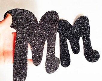 Custom Sequin Initial Appliques, Large Personalized Letter Patches