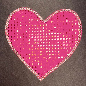 Harry inspired mini pink sequin heart sew on patches/appliques with rhinestone bling bedazzled trim HSLOT Austin concert outfit October 3