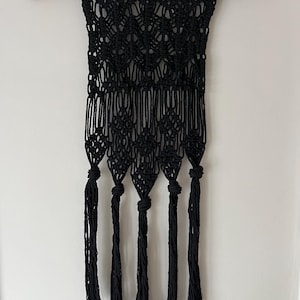 Macrame Wall-hanging, black rope artwork
