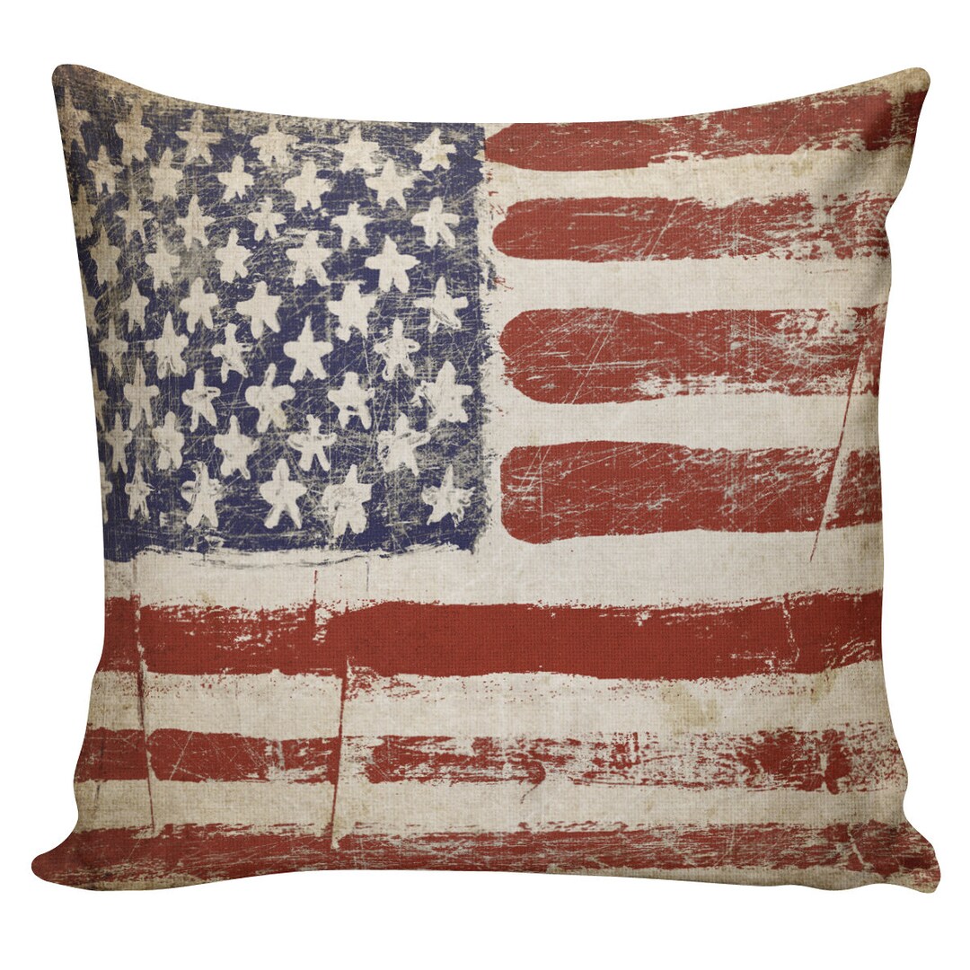 American Flag Pillow Made in USA Flag Pillow Throw Pillows Etsy