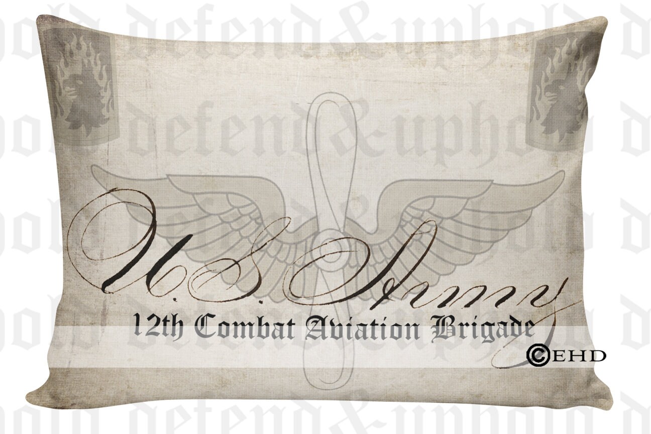 Antique US Military Pillow, Made in USA, Army Aviation Pillow, Throw
