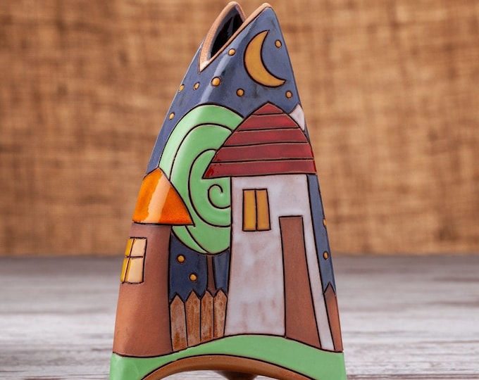 Blumenvase, Handgemachte Keramikvasen, Einzigartige Vase, Handgemachte Keramikvase, Wohndekor, Geschenk für sie, Steinzeug-Innenvase