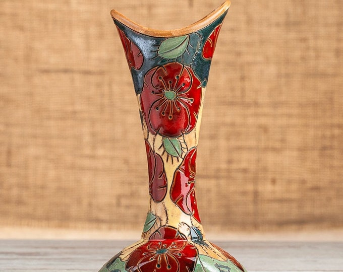 Bottle vase, Small ceramic vase, Handmade vase, Vases decor, Ceramic art, Flower vase, Handmade pottery vase, Ceramic Vase, Pottery art vase