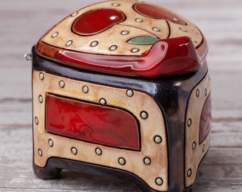 Unique jewelry box, Storage box, Spices container, Treasure container, Handmade jewelry keeper, Trinket box, Pottery box with lid, Ring box