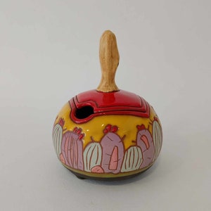 Pottery sugar bowl, Sugar box with lid, Clay sugar bowl, Sugar basin, Tea set, Sugar keeper, Cactus-lover&#39;s sugar bowl, Pottery jar with lid