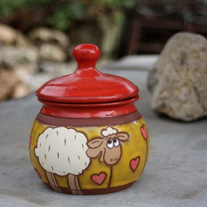 Handmade Ceramic Sugar Bowl, Unique Pottery Bowl, Ceramic Sugar Box, Kitchen Canister, Pottery Sugar Bowl, Handmade sugar keeper