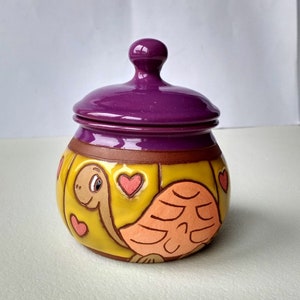Sugar bowl with lid, Ceramic sugar bowl, Pottery lidded container, Sugar canister, Sugar pot, Ceramic jar, Storage jar, Canister with lid