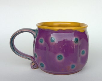 Unique Pottery Mug, Handmade Cup, Teacup, Coffee Mug, Cute Ceramic Cup,  Hand Painted Pottery, Ceramic Art, Cup with dots