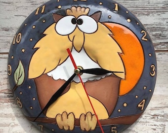 Kids wall clock, Funny clock, Kids room decor, Children wall clock, Unique ceramic clock, Living room clock, Cute wall clock, Clock for kids