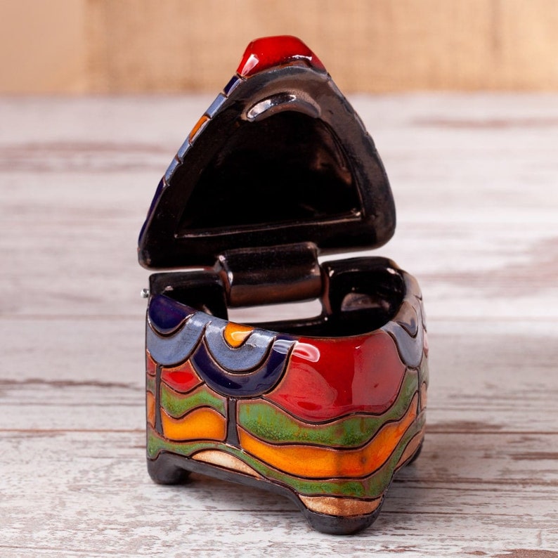 Handmade jewelry box Ceramic box Pottery box with lid Etsy