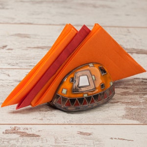Servilletero de cerámica hecho a mano, Porta cartas, Servilletero de cerámica, Decoración de mesa, Vajilla de cerámica, Regalo para anfitriona, Cerámica artística hecha a mano