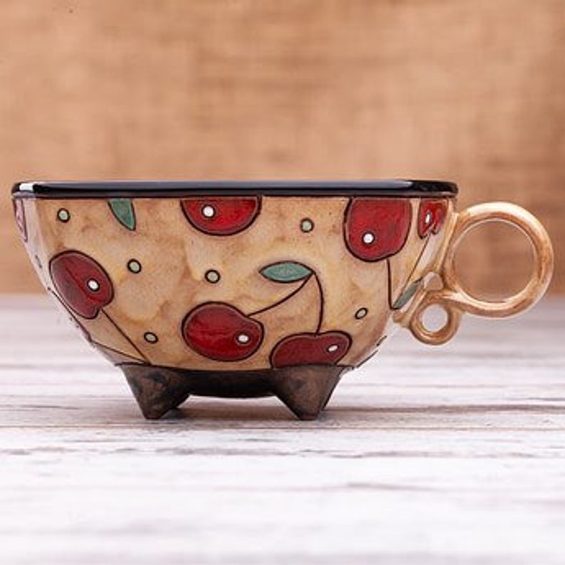 Tea Cup Handmade Pottery Tea Cup Ceramic Cup Modern Coffee Etsy