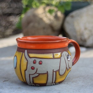 Pottery mug, Ceramic espresso cup, Handmade coffee mug, Coffee lover cup, Stoneware mug, Dog mug, Pet accessories, Tea cup, Coffee cup image 4
