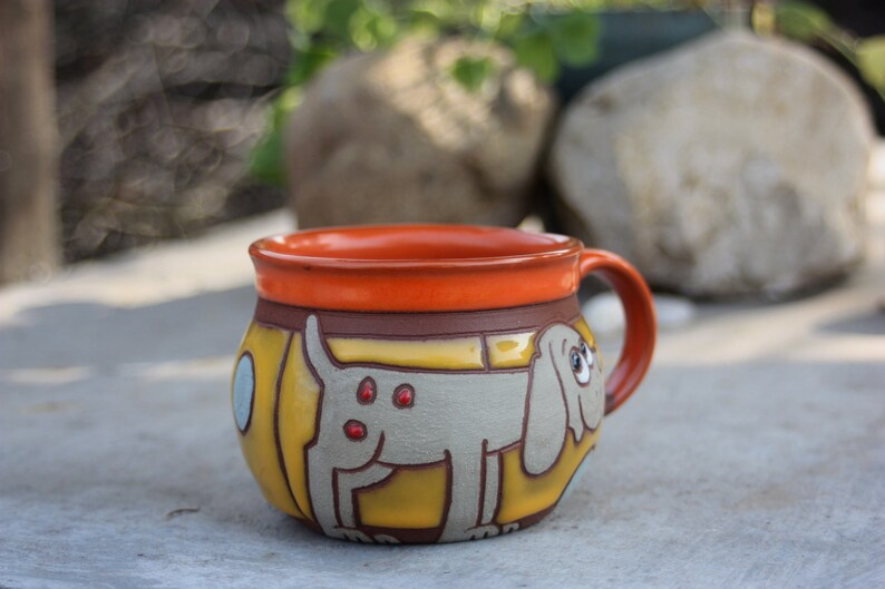 Pottery mug, Ceramic espresso cup, Handmade coffee mug, Coffee lover cup, Stoneware mug, Dog mug, Pet accessories, Tea cup, Coffee cup image 4