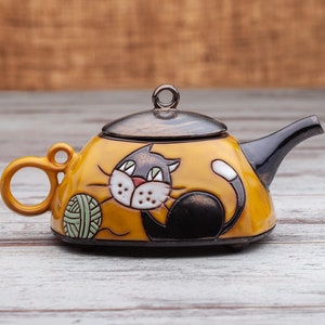 Handmade teapot, Pottery teapot, Tea set, Ceramic teapot, Tea accessories, Handmade family gift, Tea makers, Coffee set, Unique tea pot image 3