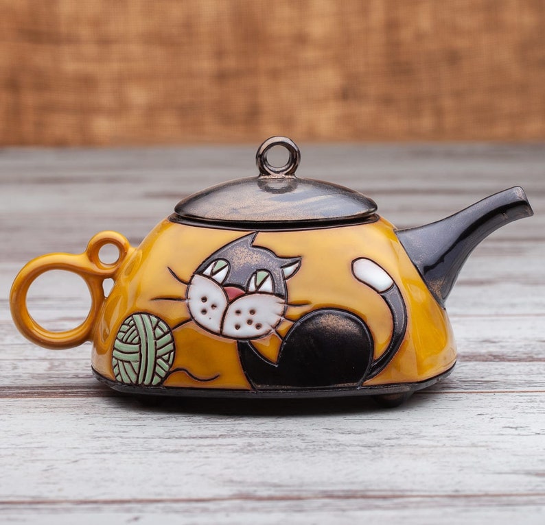 Handmade teapot, Pottery teapot, Tea set, Ceramic teapot, Tea accessories, Handmade family gift, Tea makers, Coffee set, Unique tea pot image 3