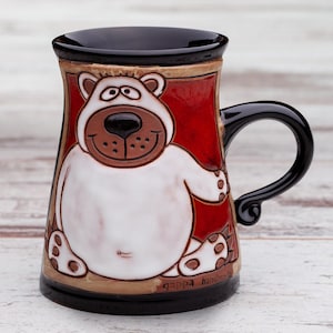 Pottery handmade, mug for kids, animals mug, cup with animals, mug with bear, mugs pottery, mugs handmade, mug ceramic, handmade coffee mug