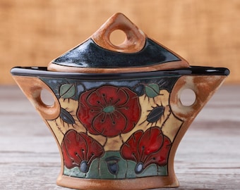 Pottery sugar bowl, Ceramic bowls, Sugar box with lid, Sugar keeper, Flowers sugar bowl, Handmade sugar keeper, Art pottery, Clay sugar bowl