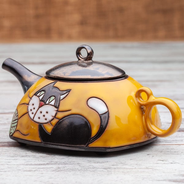Pottery Teapot Set Etsy