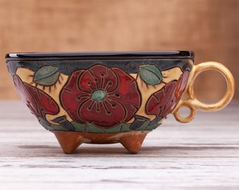 Tea mug, Pottery mug, Handmade mug, Handmade Cup, Unique Mug, Ceramic Mug, Tea cup, Tea set, Handmade ceramic tea cup, Hand painted mug