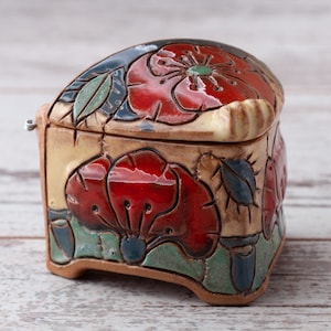 Portagioielli, Scatola con coperchio, Scatola ad anello, Portagioielli fatto a mano, Portagioielli, Scatola in ceramica, Portagioielli, Scatola portaoggetti, Portagioielli fatto a mano